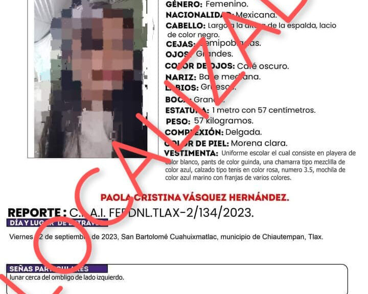 Ubica Pgje En Xiloxoxtla A Menor De Edad Reportada Como No Localizada