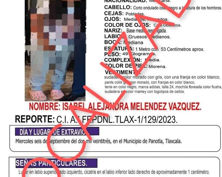 En Trabajo Conjunto Localizan A Menor De Edad: PGJE