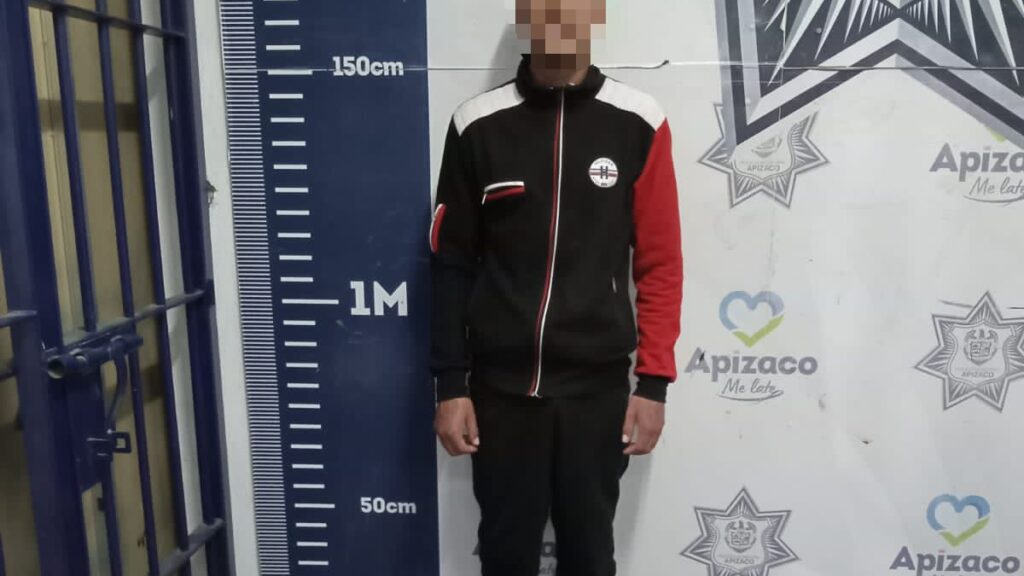 Por robo a tienda departamental, detiene Policía Municipal de Apizaco a un sujeto de la CDMX