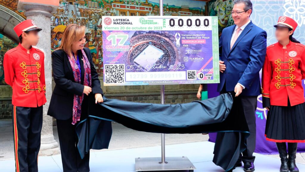 DEVELÓ GOBERNADORA “CACHITO DE LOTERIA” ALUSIVO AL CAMPEONATO MUNDIAL DE VOLEIBOL DE PLAYA TLAXCALA 2023