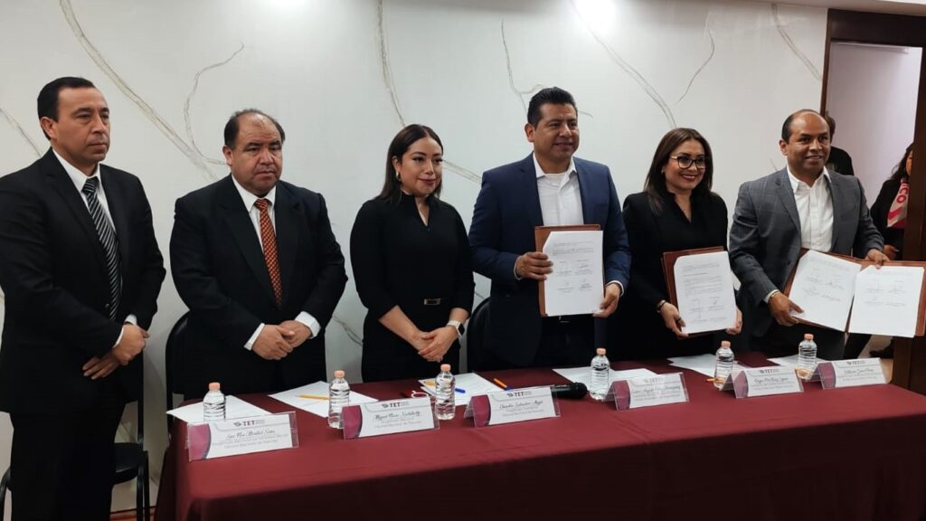 Firman TET, Morena, Panal y FxM Convenio de Adhesión al Sistema de Juicio en Línea en Materia Electoral