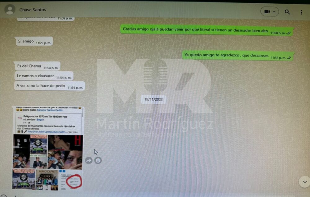 Esta es una de las conversaciones que miembros del cabildo de Huamantla sostienen, donde queda patente su prioridad por apoyar la reelección de Salvador Santos Cedillo, los negocios, los beneficios económicos que reciben, incluida la fuga de información del diputado Fabricio Mena Rodríguez.