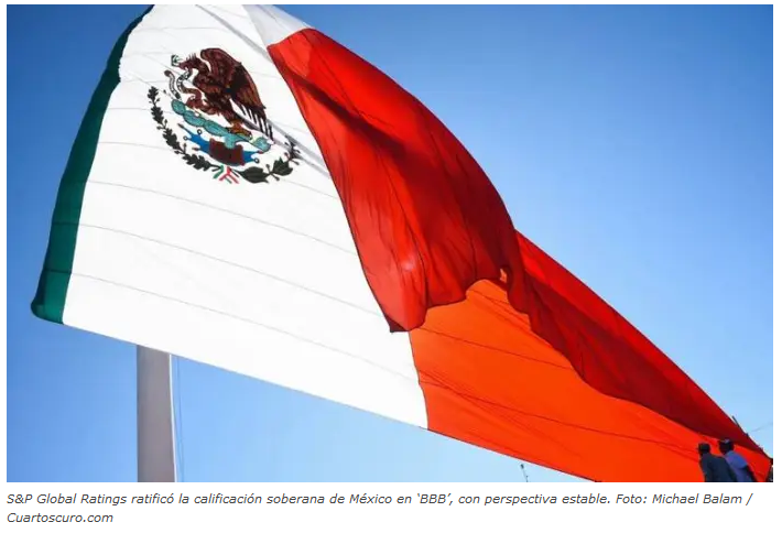 S&P ratifica calificación soberana de México en ‘BBB’
