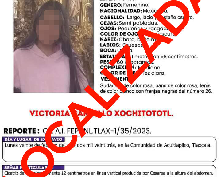 UBICA PGJE A MENOR DE EDAD REPORTADA COMO NO LOCALIZADA