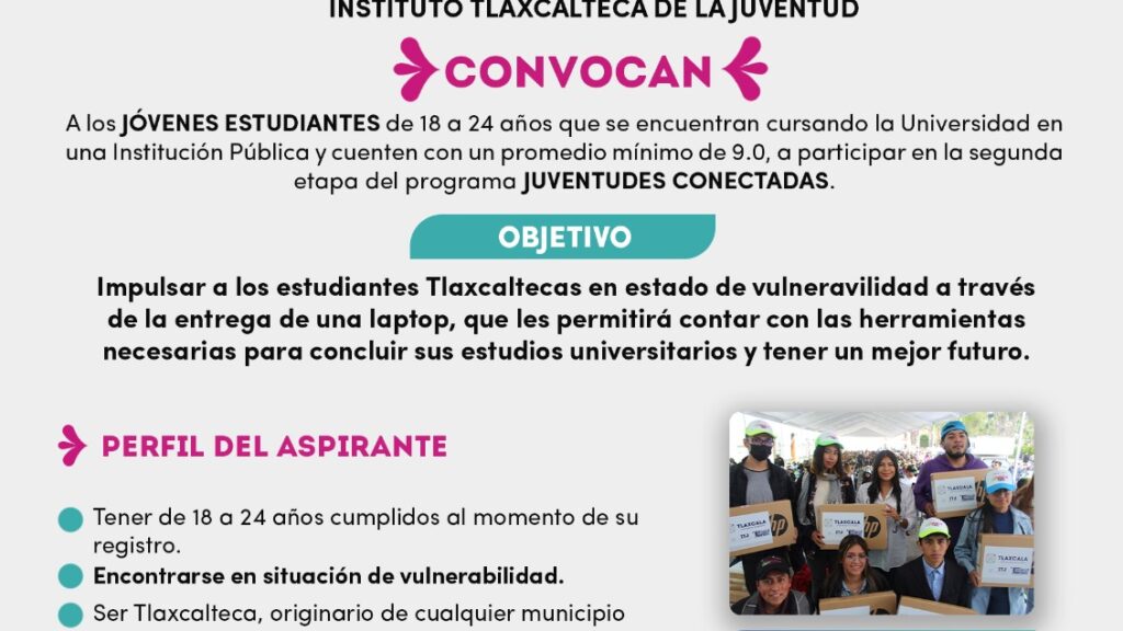 ENTREGARÁ INSTITUTO TLAXCALTECA DE LA JUVENTUD COMPUTADORAS GRATUITAS A UNIVERSITARIOS