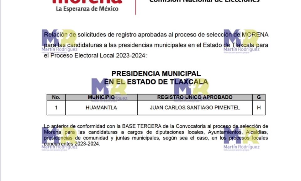 Confirman a Carlos Pimentel como candidato de Morena en Huamantla