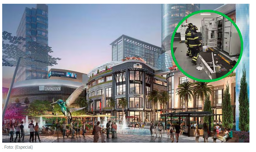 Flamazo por corto circuito en plaza comercial de Torre Mítikah deja dos heridos