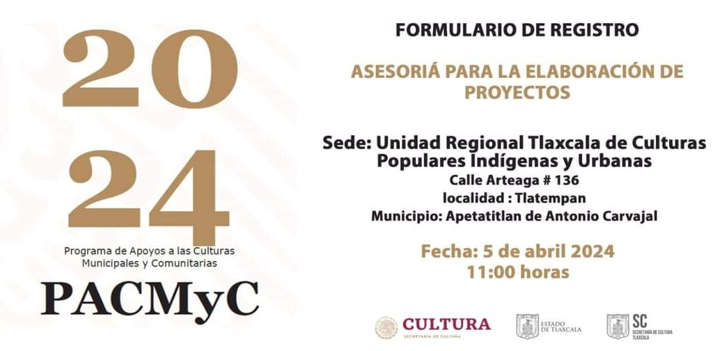 INVITA SC A PARTICIPAR EN ASESORÍAS PARA ELABORACIÓN DE PROYECTOS PACMYC 2024