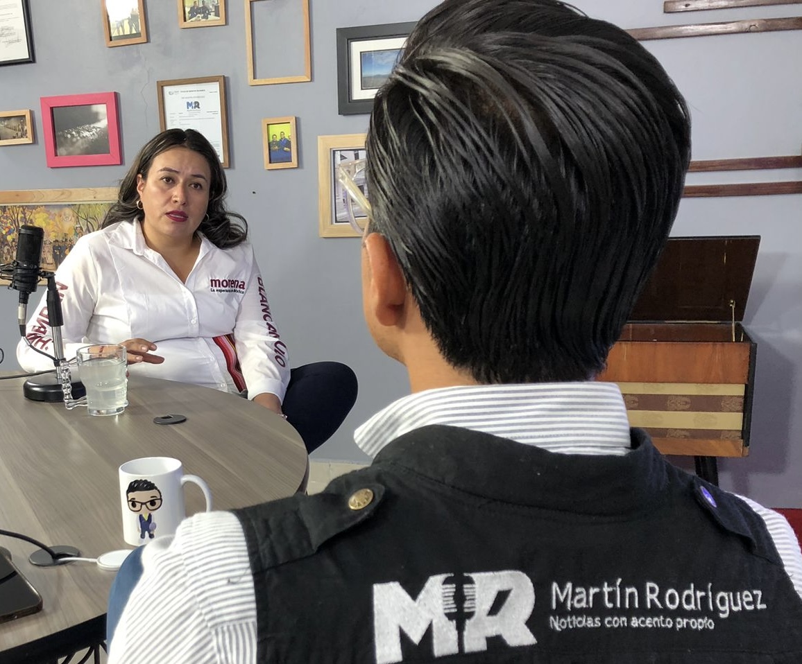 En la grafica: Blanca Angulo, candidata a la presidencia municipal de Chiautempan, por Morena.