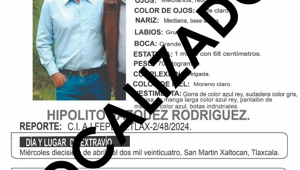 UBICA PGJE A MASCULINO REPORTADO COMO NO LOCALIZADO