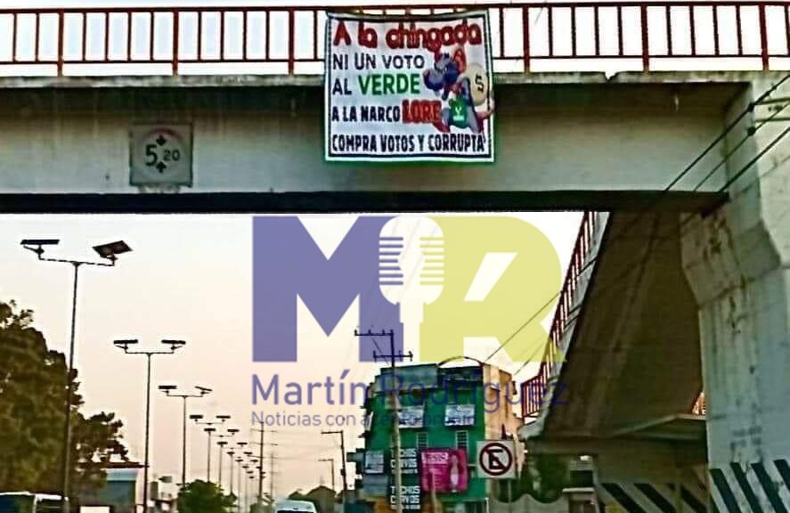 Dejan segunda lona con mensajes intimidatorios hacia políticos en Tlaxcala