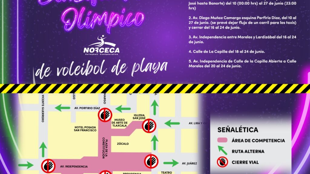 INVITA IDET A TOMAR PREVISIONES POR CIERRES VIALES EN EL CENTRO DE TLAXCALA
