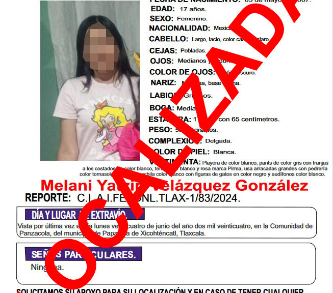 PRESENTAN ANTE FISCALÍA A MENOR DE EDAD REPORTADA COMO NO LOCALIZADA: PGJE