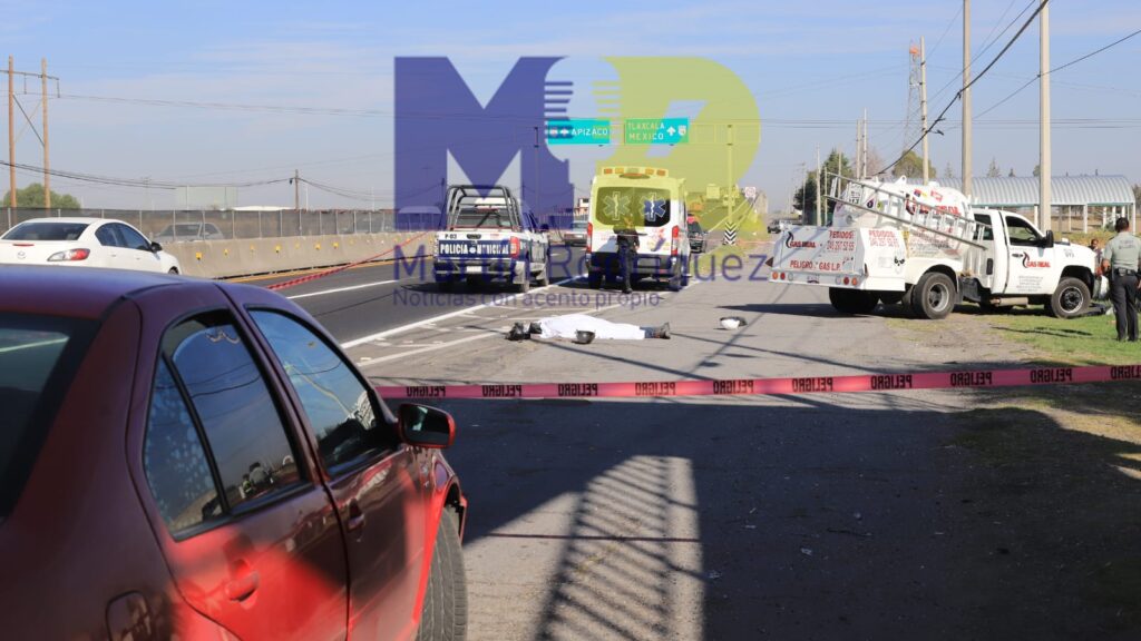 Atropellado fallece motociclista en la México-Veracruz a la altura de Xaloztoc