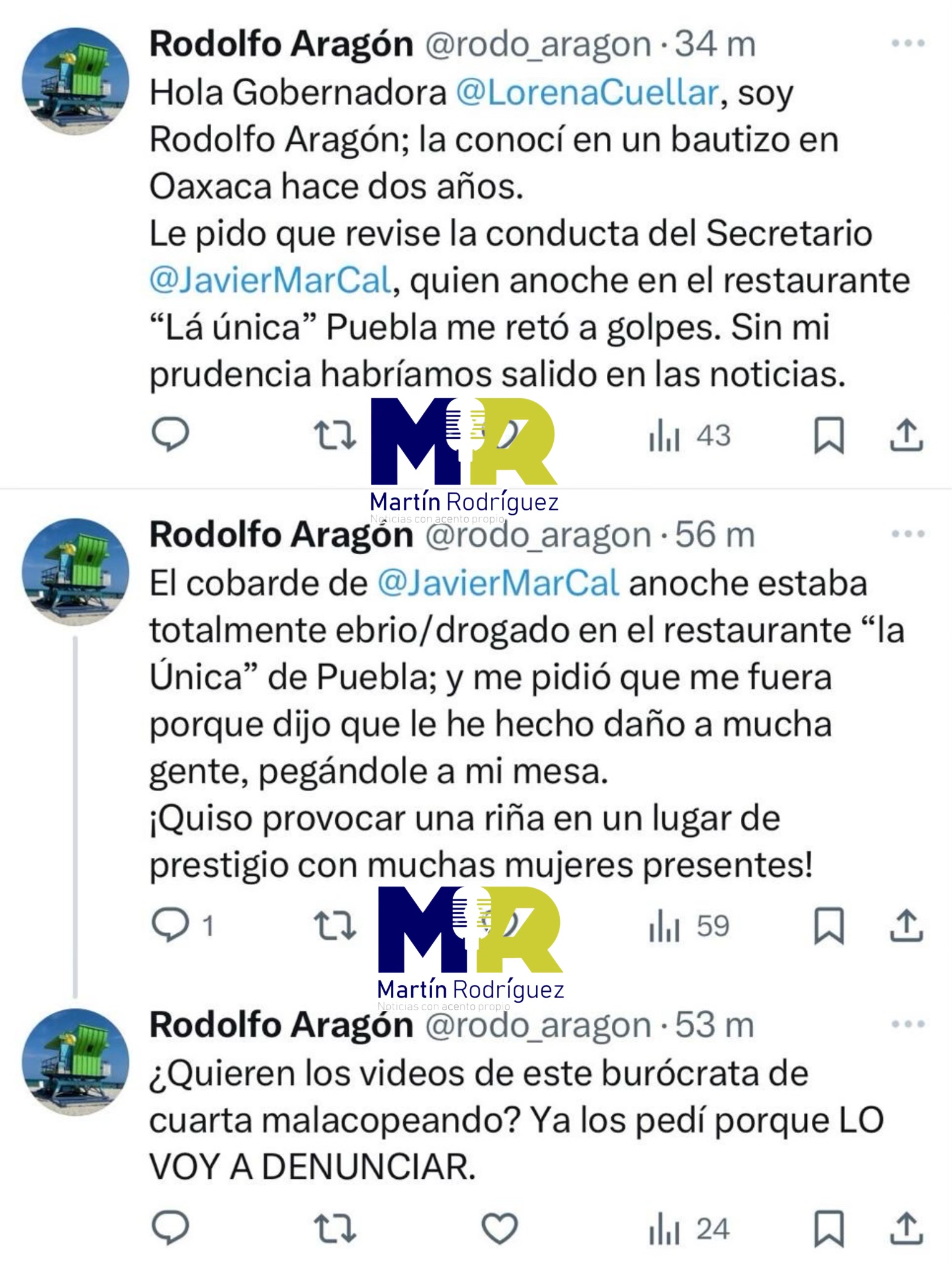 RODOLFO ARAGÓN ACUSÓ A JAVIER MARROQUÍN POR UNA PRESUNTA AGRESIÓN, POR LO QUE ÉSTE ÚLTIMO PODRÍA SER DENUNCIADO POR LA VÍA PENAL