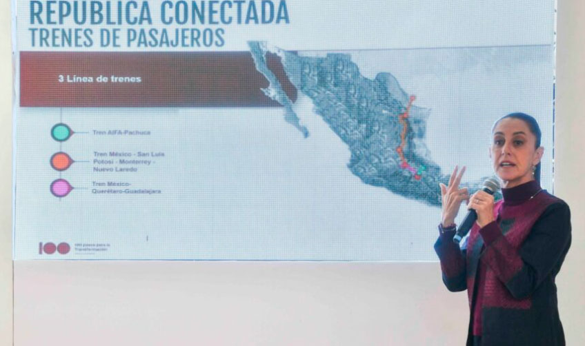 Presenta Sheinbaum tres rutas de su plan de trenes de pasajeros