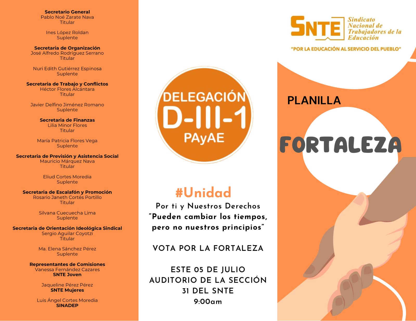 Pablo Noé Zárate Nava encabeza la planilla que respalda la todavía líder de la delegación D-III-I, Gwendolynee Amaro.