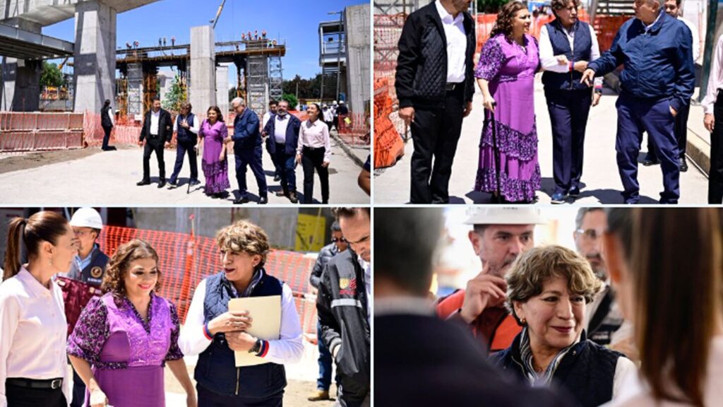 Clara Brugada, Delfina Gómez, Claudia Sheinbaum y AMLO supervisan obras de movilidad en CdMx/Edomex