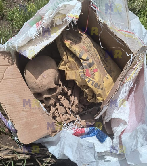 Dentro de una caja localizan presuntos huesos humanos en terrenos de labor de Tlaxco