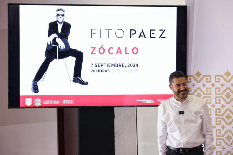 Martí Batres anuncia concierto de Fito Páez en el Zócalo de CdMx