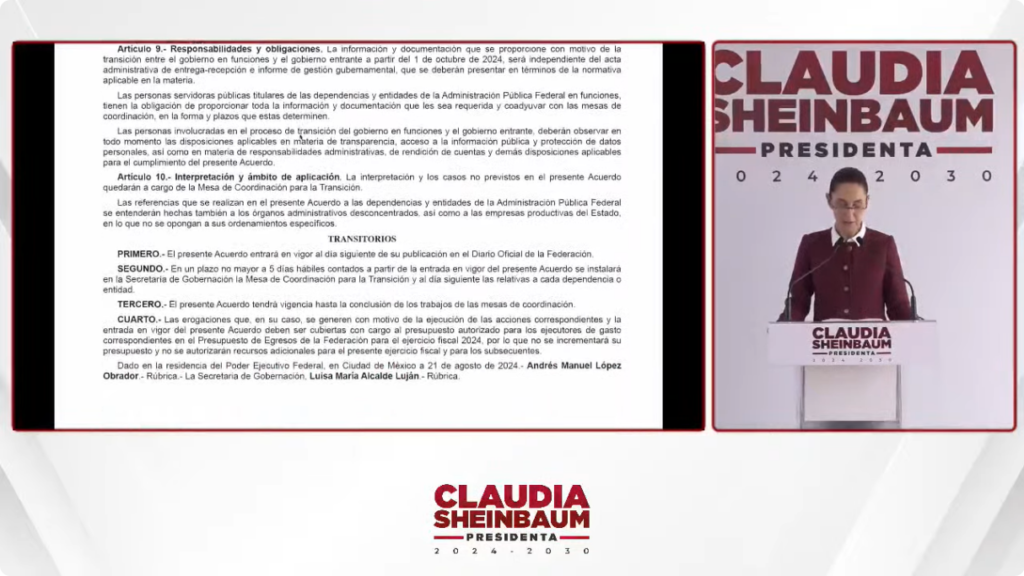 Crean Mesa de Transición para un relevo “ordenado y transparente” del gobierno de AMLO al de Sheinbaum