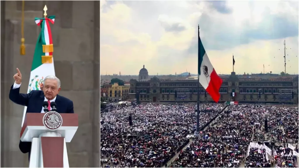 AMLO consulta a mano alzada en el Zócalo elección de jueces, ministros y magistrados por el pueblo