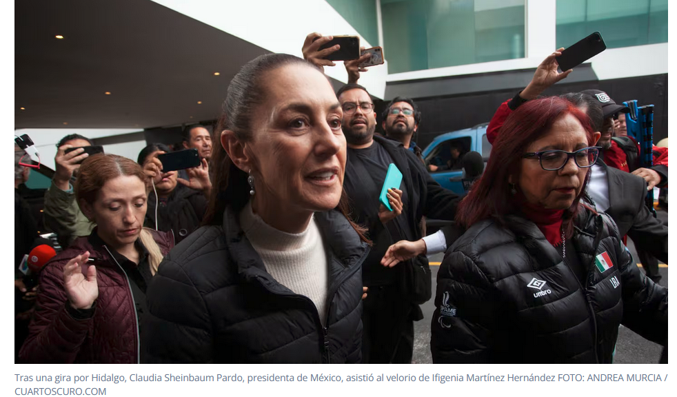 “Ifigenia fue la primera en muchas cosas”, destaca Sheinbaum al asistir a velorio
