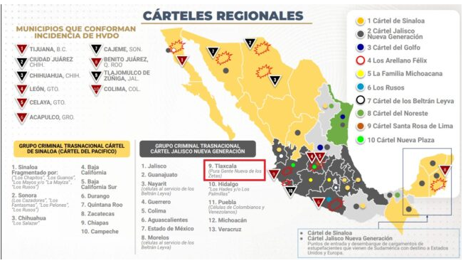 Documento atribuido a la federación y difundido por la CEDH, da cuenta de la presencia de grupos criminales en Tlaxcala