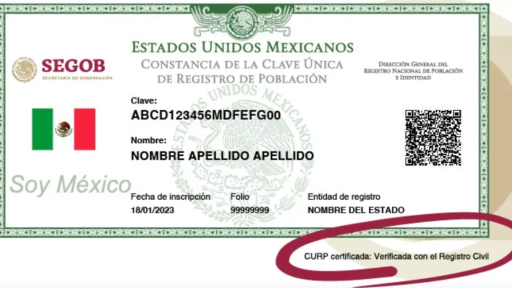 Esta es la leyenda que debe tener tu CURP para ser válida