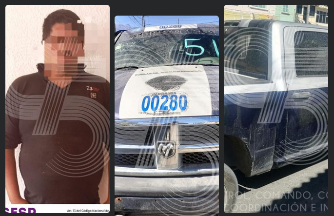 Detienen a masculino por conducir unidad con logotipos oficiales