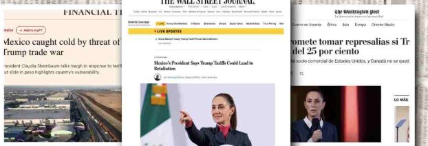 Así reportó la prensa extranjera la RESPUESTA de Sheinbaum vs Trump por aumento a aranceles