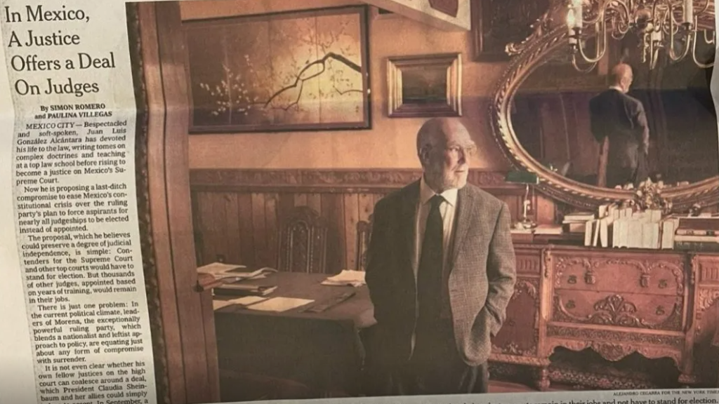 En entrevista con el NYT, ministro González Alcántara dice que confía en posibilidad de que aún se pueda negociar reforma judicial con Sheinbaum