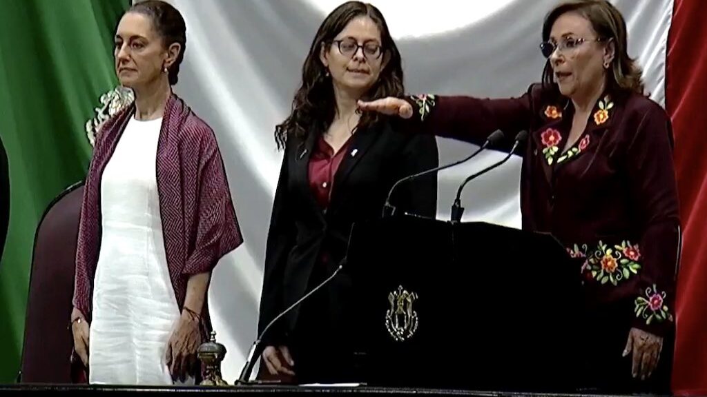 Sheinbaum acompaña a Rocío Nahle en toma de posesión como gobernadora de Veracruz; asisten ministras de la Corte