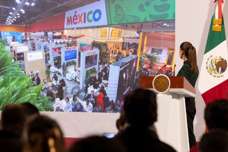 SECRETARIA DE TURISMO FEDERAL DESTACA EN MAÑANERA LA PRESENCIA DE ESTADOS EN LA FITUR 2025