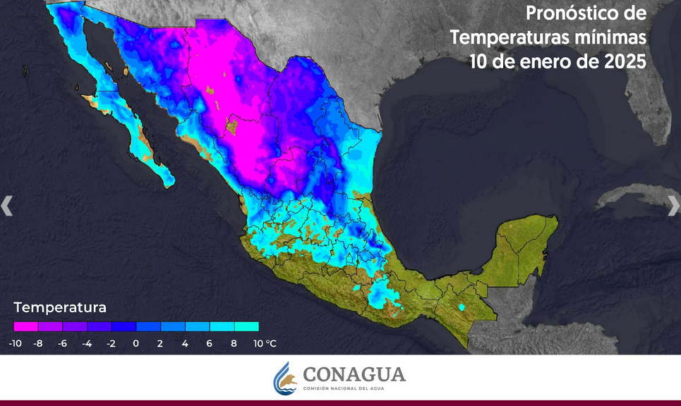 Continuará el ambiente de frío a gélido, así como lluvias e intervalos de chubascos en regiones del noroeste y norte de México