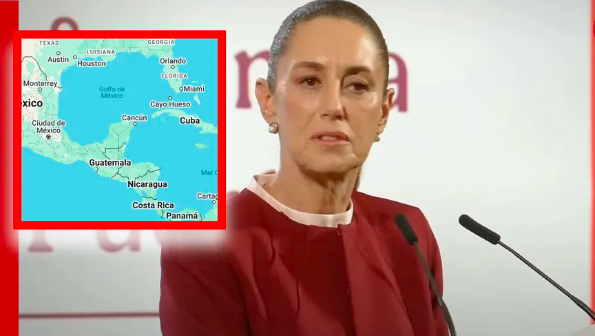 Sheinbaum podría demandar a Google por cambiar nombre al Golfo de México por Golfo de América: “Están equivocados”