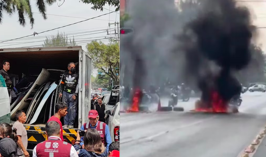 Decomisan más de 17 toneladas de autopartes en la Cuauhtémoc; comerciantes queman objetos para evitarlo