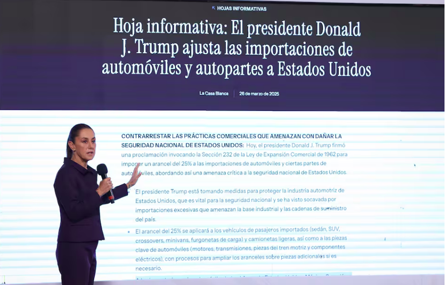 Sheinbaum rechaza los aranceles automotrices de Trump y busca un “trato preferente” para México