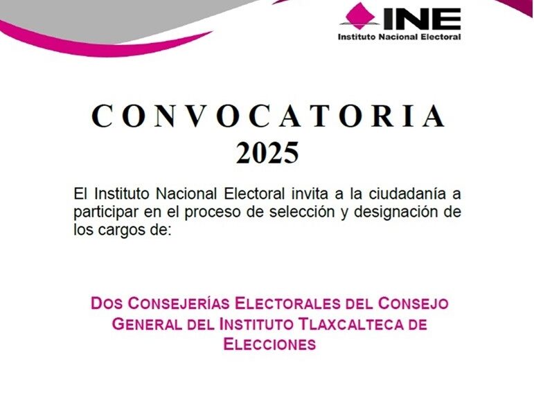 Invita INE Tlaxcala a registrarse en el proceso de selección de dos consejerías del ITE