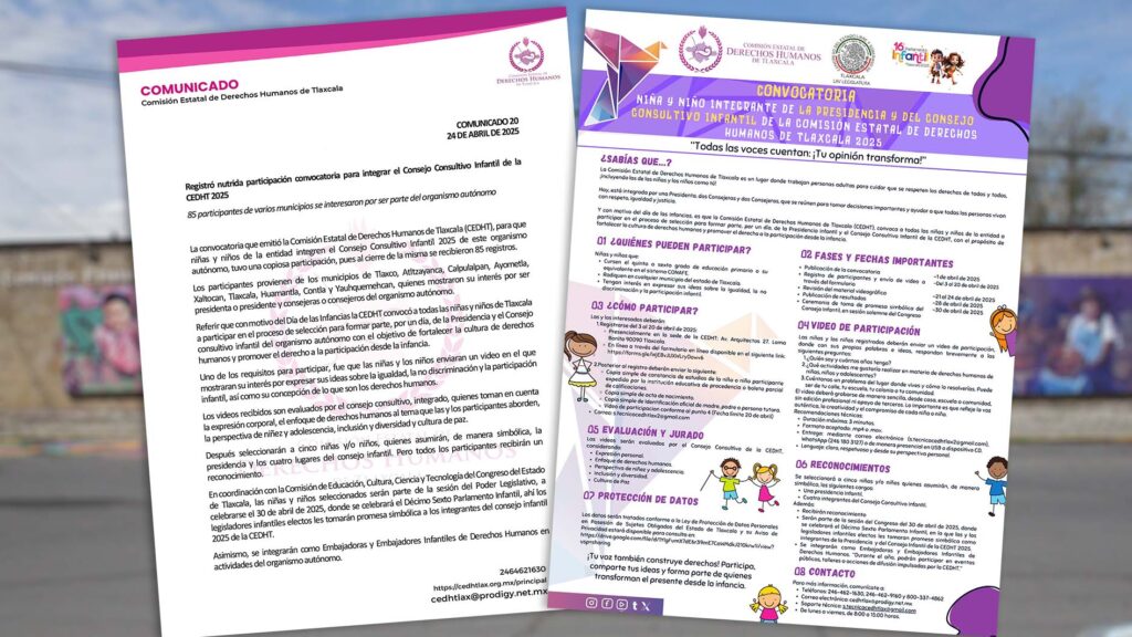 Registró nutrida participación convocatoria para integrar el Consejo Consultivo Infantil de la CEDHT 2025