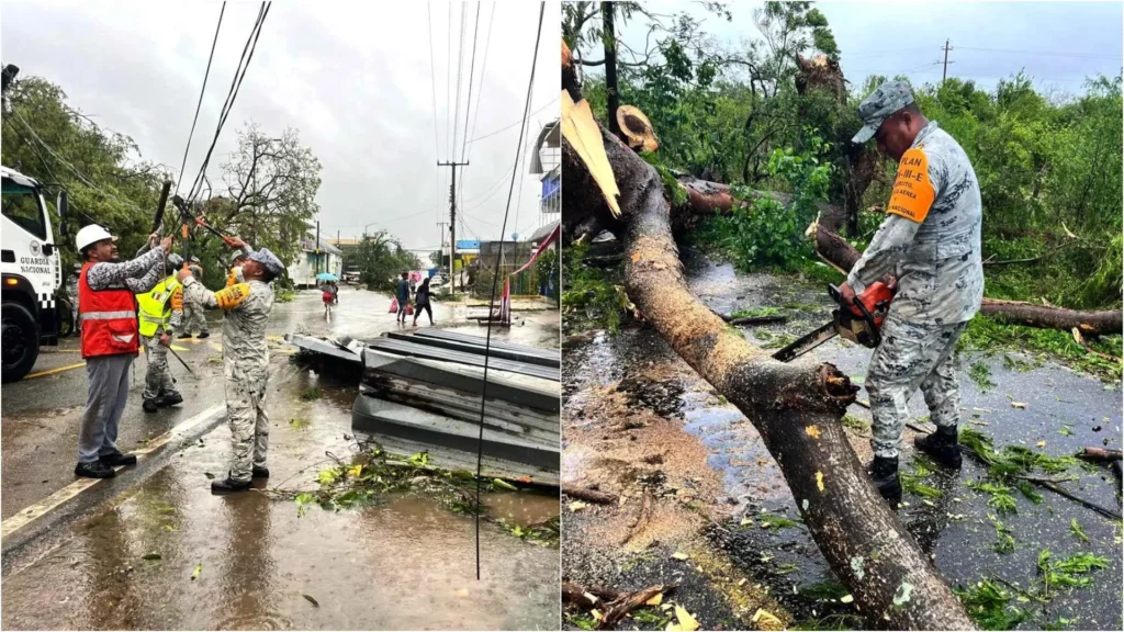 Inician trabajos de limpieza en Oaxaca y Guerrero tras paso de Erick