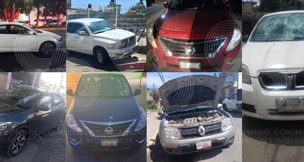 RECUPERAN EN TLAXCALA 7 VEHÍCULOS CON REPORTE DE ROBO, EN MENOS DE 24 HRS