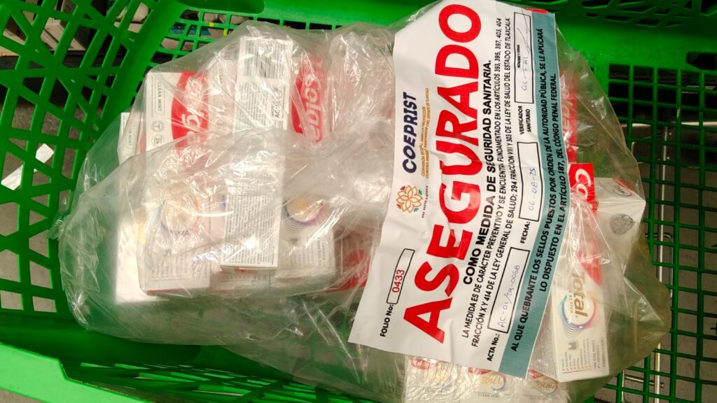 ASEGURAN 2 MIL 276 CREMAS DENTALES EN TLAXCALA POR RIESGO SANITARIO