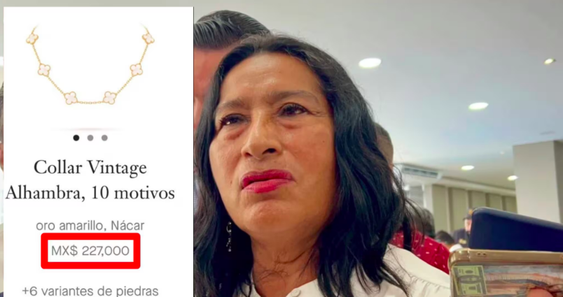 Alcaldesa de Acapulco afirma que “el pueblo” le regaló un collar de 227 mil pesos