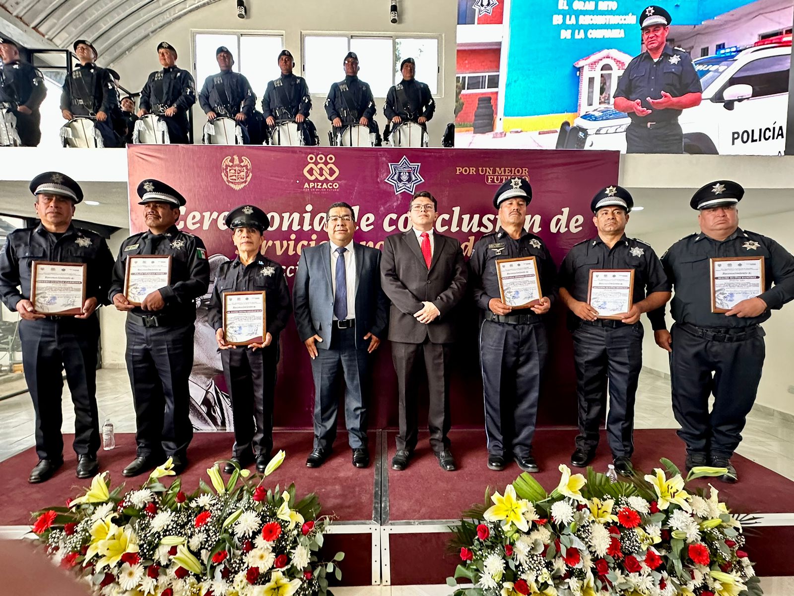 4 policías municipales de #Apizaco se jubilan por iniciativa de Arnulfo Alva “El Che”