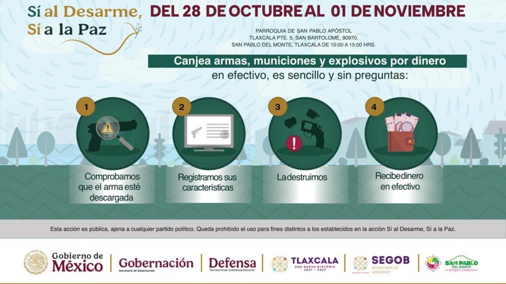 INVITAN A PARTICIPAR EN LA CAMPAÑA “SÍ AL DESARME, SÍ A LA PAZ” EN SAN PABLO DEL MONTE