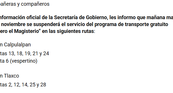 Amplían la suspensión de servicio de transporte magisterial por bloqueos carreteros