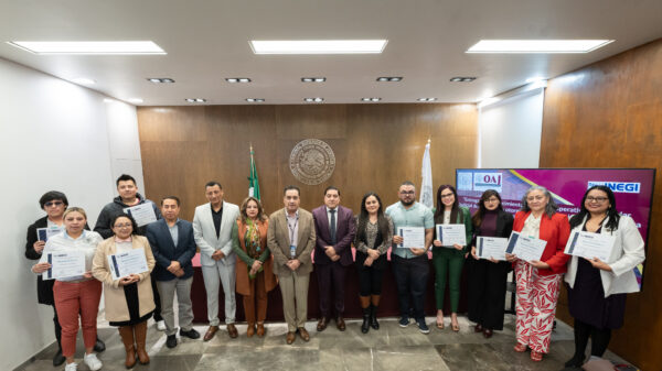 Entrega INEGI Reconocimientos a Enlaces Operativos del Poder Judicial del Estado