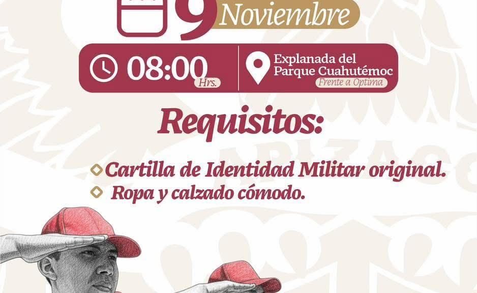 INVITA EL AYUNTAMIENTO DE APIZACO A LOS JÓVENES A PARTICIPAR EN EL SORTEO DEL SERVICIO MILITAR NACIONAL 2025