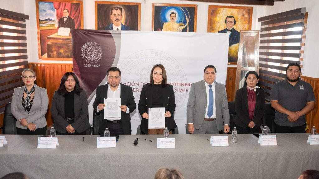 Firma Poder Judicial del Estado de Tlaxcala Convenio de Colaboración y da Banderazo de Salida del Juzgado Itinerante en Sanctórum